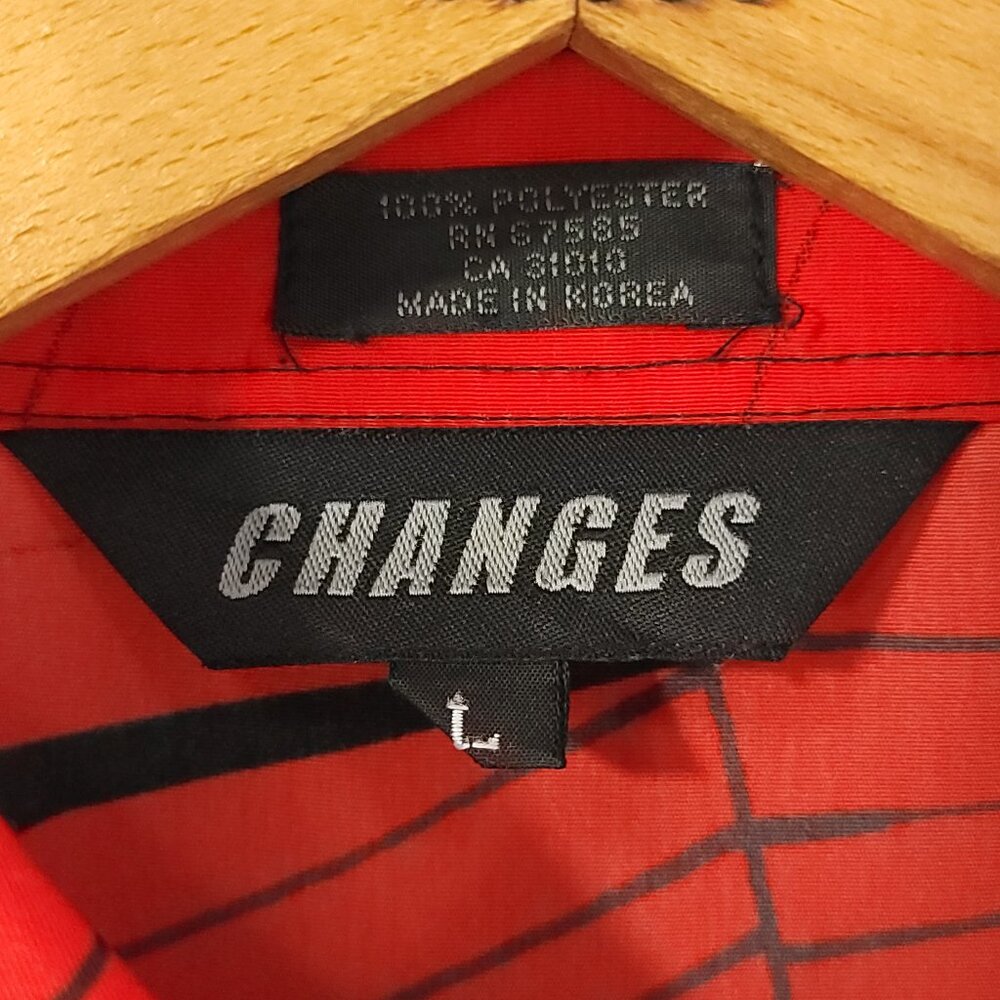 Vintage Spiderman Shirt Men's Large Black Red Button Front Changes Marvel 00s - Picture 5 of 9